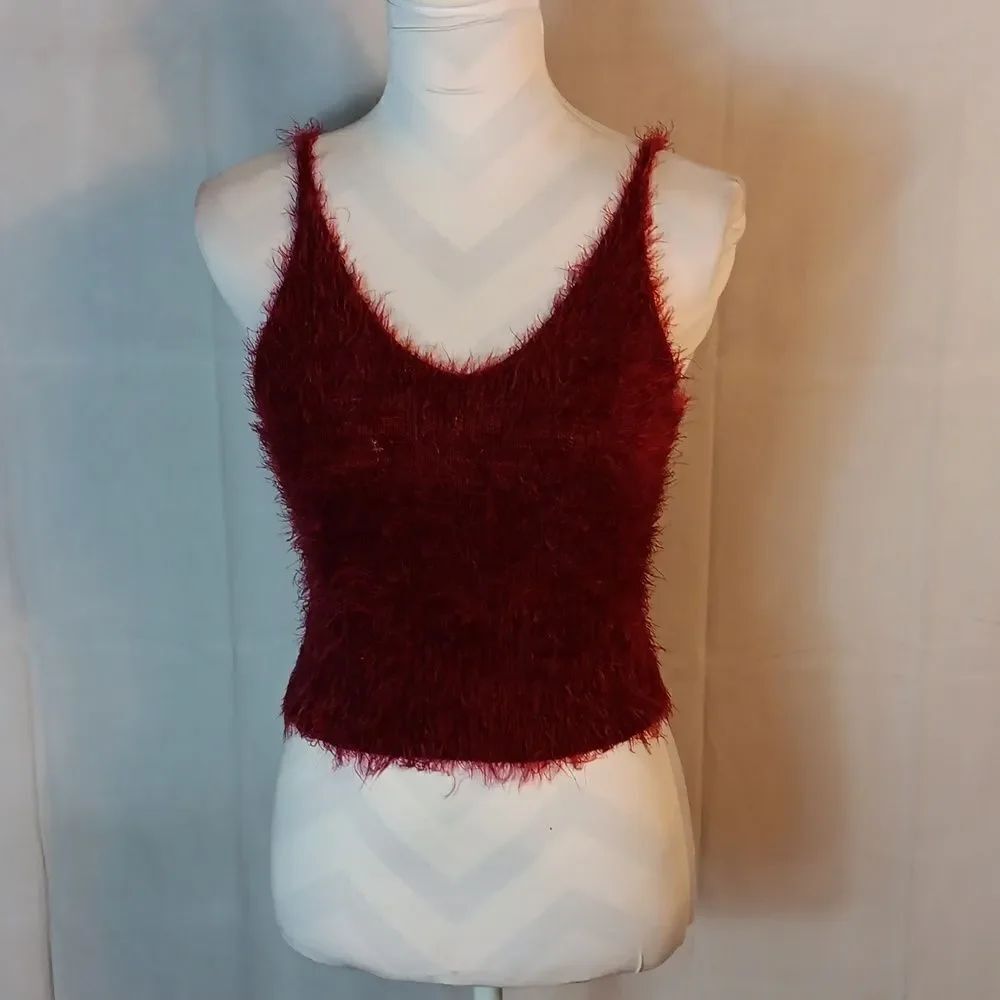 Love Republic Maroon Fuzzy Top